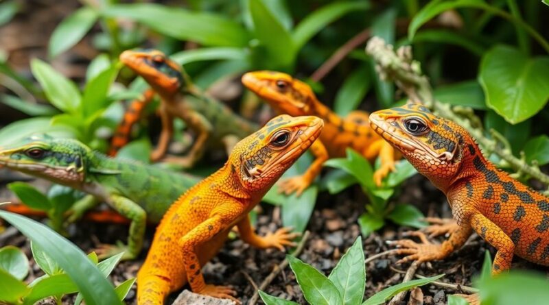 Berbagai jenis agama di habitat alami mereka.